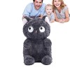 Rosixehird Oreiller Chat Noir | Peluche Chat Noir Big Eye | Oreiller en Peluche Doux Lavable Mignon, Jouet en Peluche Chat No
