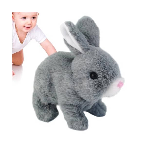 Voihamy Jouet de Lapin Qui Marche - Jouet électronique interactif de Lapin en Peluche pour Animaux de Compagnie | Lapin en Pe