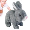 Voihamy Jouet de Lapin Qui Marche - Jouet électronique interactif de Lapin en Peluche pour Animaux de Compagnie | Lapin en Pe