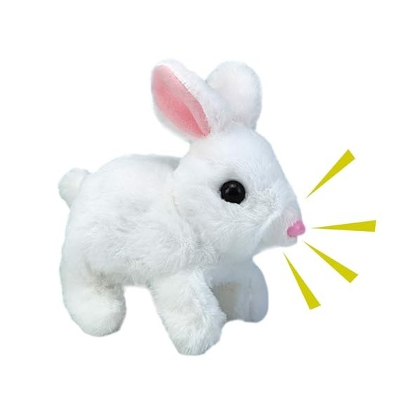 Voihamy Jouet de Lapin Qui Marche - Jouet électronique interactif de Lapin en Peluche pour Animaux de Compagnie | Lapin en Pe