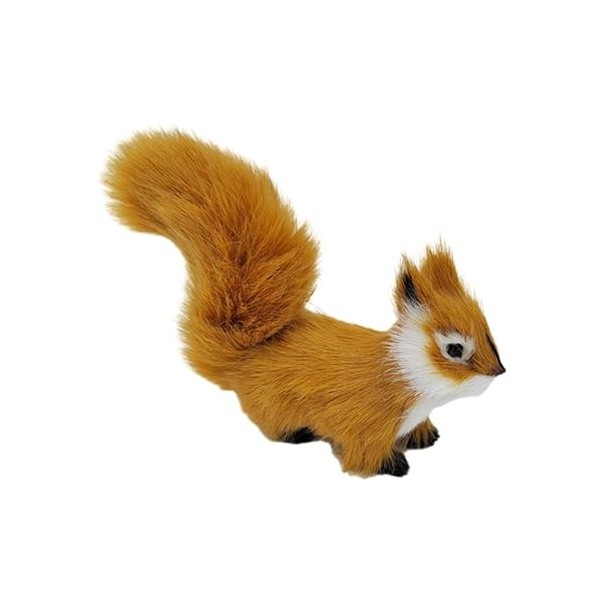 Perfeclan Peluche écureuil Ornement écureuil Figurine Décorative Simulation écureuil en Peluche 12 Cm Fête de Vacances de Noë