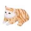 Chat jouet imprimé jaune décoration chat peluche chat couché modèle animal enfant cadeaux maison