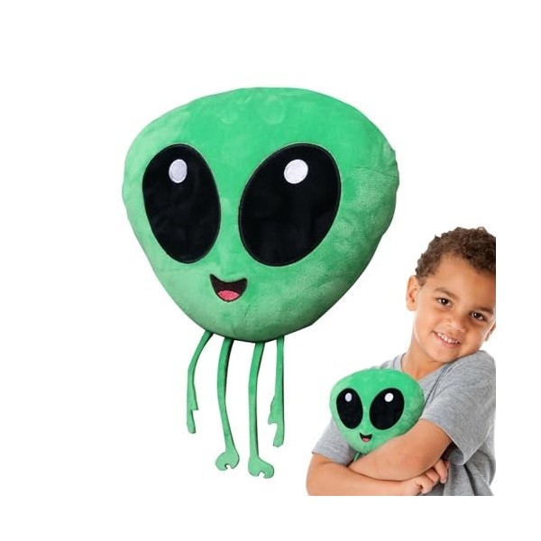 kagrote Jouet en Peluche Extraterrestre - Animal en Peluche Doux à câliner Alien Vert | Coussin de Visage Extraterrestre en P