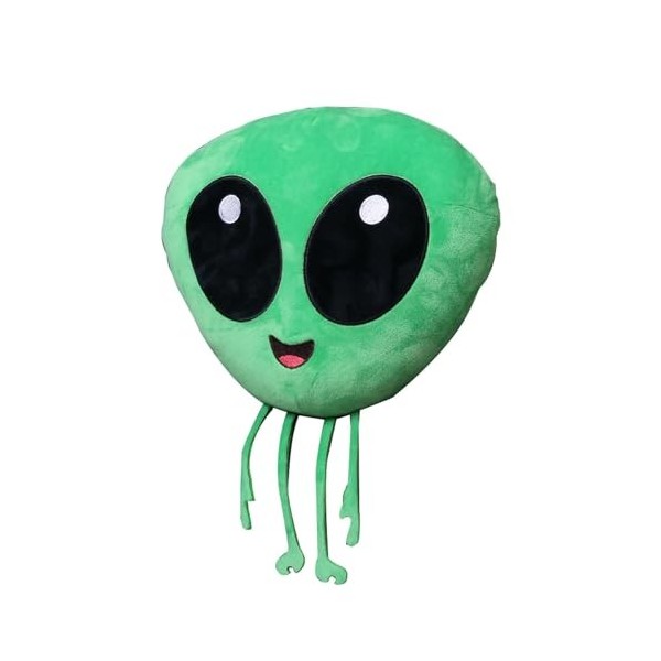 Peluche Extraterrestre Verte, Poupée En Peluche Super Douce, Créature Spatiale Étrange Avec Grosse Tête Et Yeux, Oreiller En 