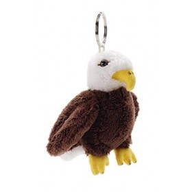 Uni-Toys - Pygargue à tête Blanche avec Porte-clés - 11 cm Hauteur - Aigle, Oiseau - Peluche, Doudou
