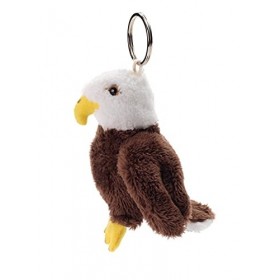 Uni-Toys - Pygargue à tête Blanche avec Porte-clés - 11 cm Hauteur - Aigle, Oiseau - Peluche, Doudou