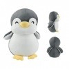 Tizund Pingouins Peluche Coussin Poupée Coussin Animal, Oreiller en Peluche Pingouins pour en Peluche, Jouet Animal Peluche M