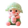 23cm Cochon en Peluche, Oreiller en Peluche Kawaii avec du thé à Bulles Animal en Peluche en Peluche Cochon en Peluche câlin 