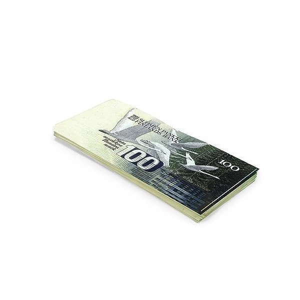 Scratch Cash 100 x mk 100 Marques Finlandaises Argent pour Jouer taille Réelle 