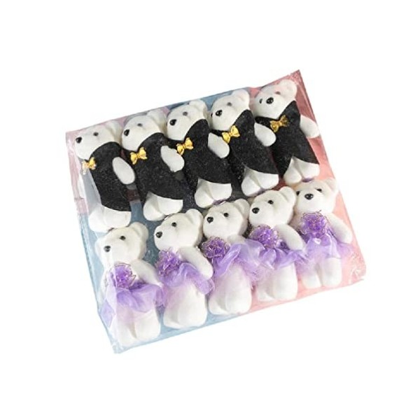 Apooke 10 pcs/lot Ours en Peluche Jouet Mini Ours poupée Jouet Porte-clés Pendentif décoration de Mariage Enfants fête danni