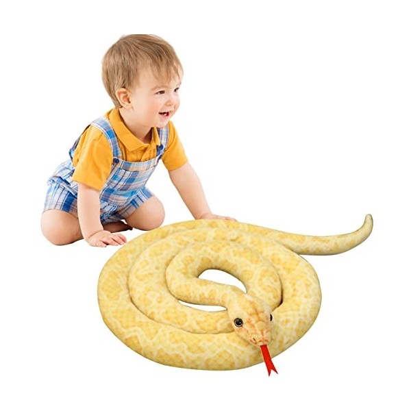 Serpent Simulation en Peluche, Jouets en Peluche Python en Peluche Gros Serpent, Jouet Serpent du Zodiaque Drôle pour Enfants