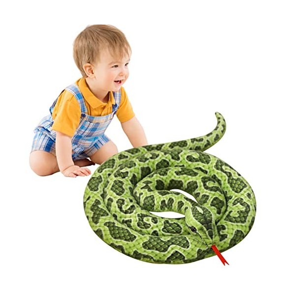 Serpent Simulation en Peluche, Jouets en Peluche Python en Peluche Gros Serpent, Jouet Serpent du Zodiaque Drôle pour Enfants