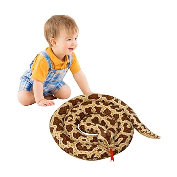 Serpent Simulation en Peluche, Jouets en Peluche Python en Peluche Gros Serpent, Jouet Serpent du Zodiaque Drôle pour Enfants
