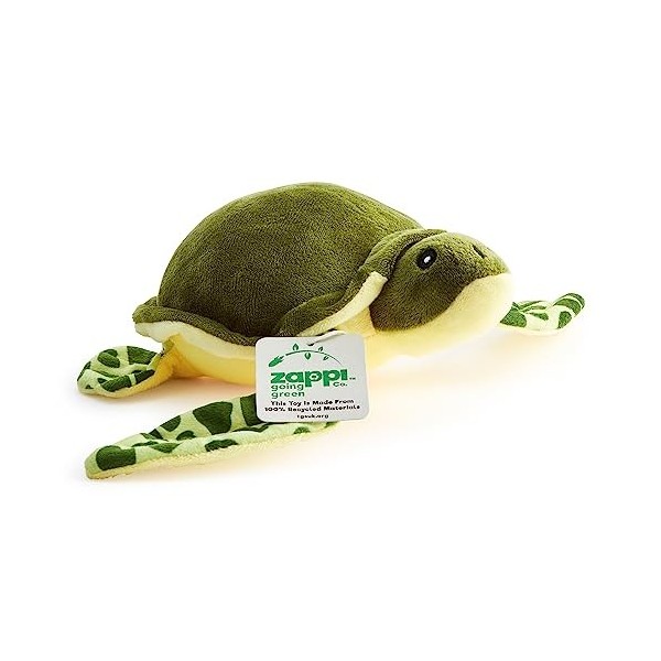 Zappi Co Peluche 100% Recyclée Tortue de Mer Verte 30cm de Largeur Collection danimaux Doux, Câlins et Écologiques pour No