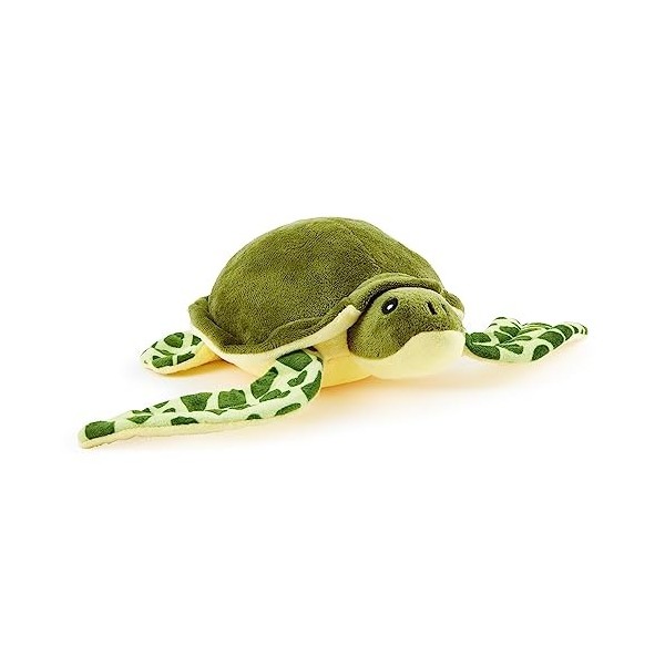 Zappi Co Peluche 100% Recyclée Tortue de Mer Verte 30cm de Largeur Collection danimaux Doux, Câlins et Écologiques pour No