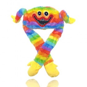 Chapeau en Peluche Huggy Wuggy Poppy Playtime. Jeu dhorreur de Noël. Chapeau Moves Ears Poppy Rainbow pour Enfants et Adulte
