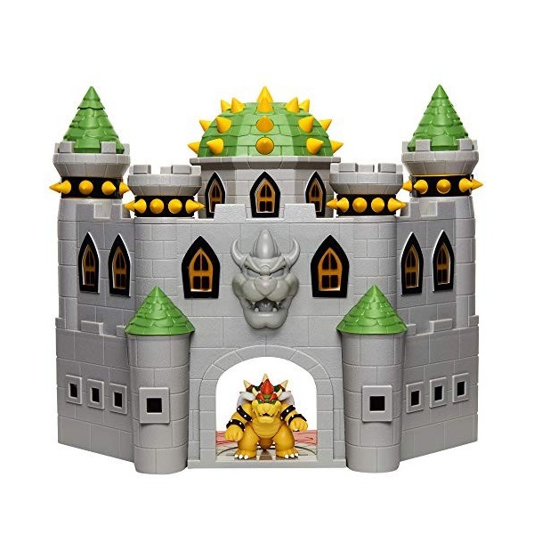 SUPER MARIO Playset Château de Bowser avec Figurine de Bowser, Effets sonores, Musique de Mario et Nombreuses pièces interact