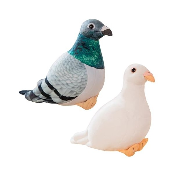 Pigeon en Peluche, Simulation de Pigeon en Peluche, 20 cm, Peluche Douce, Pigeon en Peluche, colombes Blanches, Oiseaux, déco