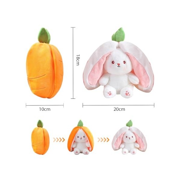 MEMOFYND 1 Morceau doreiller de Lapin, Coussin de canapé de Dessin animé, Jouet de Lapin Blanc en Peluche, décoration de Bur