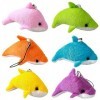 Peluche Dauphin Pendentif, 6Pcs Enfant Peluche Dauphin Pendentif, Porte-clés Poupée en Peluche, Peluche Animal Porte-Clés, po