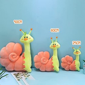Fiauli Peluche escargot en coton entièrement garni - 25/40/50 cm - Poupée mollusque - Animal en peluche douce à collectionner