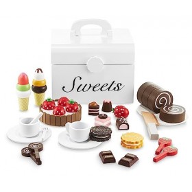 Mamabrum, Boîte à bonbons en bois, sucrerie - grand ensemble de jeu, 30 pièces, aimants, accessoires mignons, kit portable, g