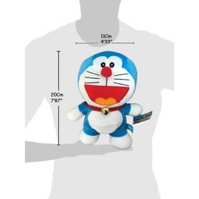 Doraemon Peluche de Chat Robot Qui RIT Bouche Ouverte Version 20cm - Original et Officiel