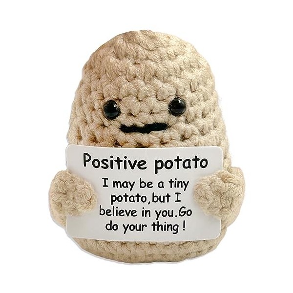 Patata Positiva Peluche Mini 7 Cm | Lavorata A Mano In Lana | Portafortuna Motivazionale