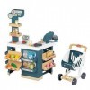 Smoby - Supermarket - Marchande pour Enfant - Chariot de Course Inclus - Balance Mécanique - Fonctions Electroniques - 42 Acc