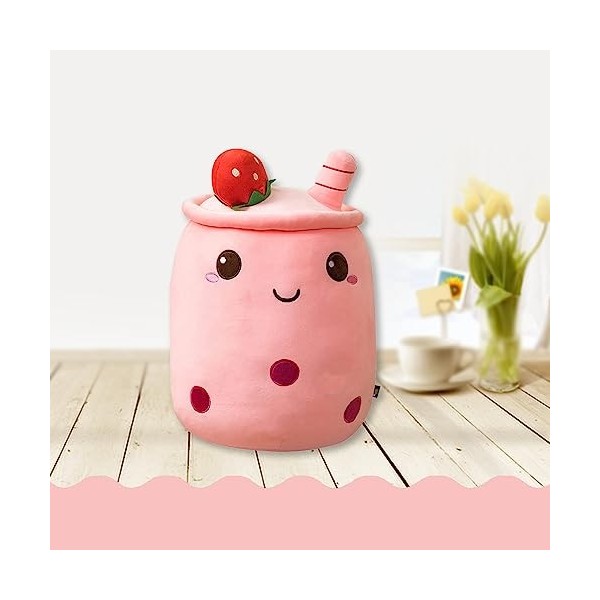 Mizijia Bubble Tea Peluche 24 CM, Bubble Tea Peluche Jouets Doux, Bubble Tea Plush Toy, Cartoon Animation Poupée en Peluche, 