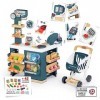 Smoby - Supermarket - Marchande pour Enfant - Chariot de Course Inclus - Balance Mécanique - Fonctions Electroniques - 42 Acc