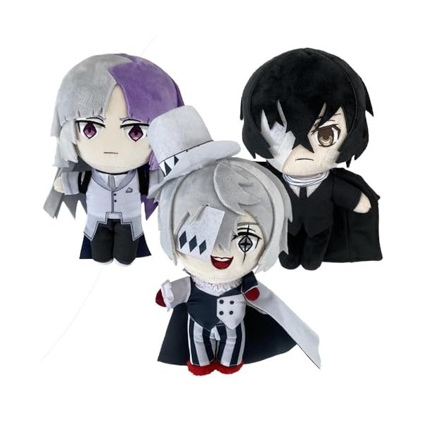 OSRDFV Figurine Bungo Stray Dogs Mori Ogai en peluche douce - Cadeau de collection pour filles et garçons Dazai Osamu, 20 cm