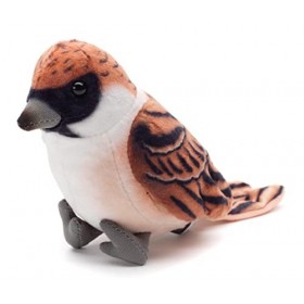 Uni-Toys - Moineau - 10 cm hauteur - oiseau en peluche, moineau - peluche, doudou
