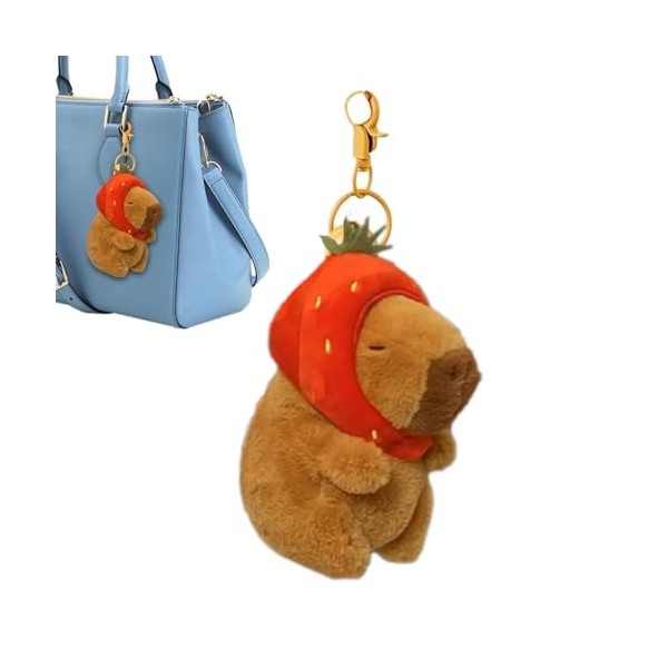 Lambo Petits Animaux en Peluche Mignons Capybara en Peluche avec Porte-clés, Récompense, Sacs De Goodie, Faveurs De Fête, Mat