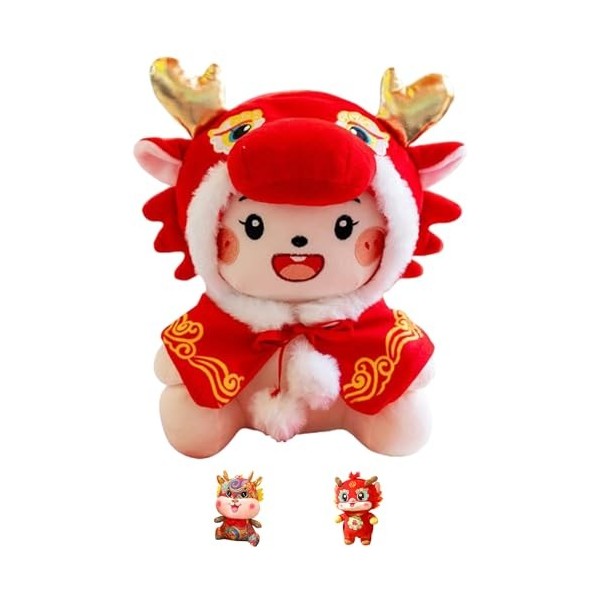 Lembeauty Peluche Dragon du Nouvel an Chinois 2024 | Poupée Animal en Peluche Dragon du Zodiaque Chinois | Cadeau danniversa