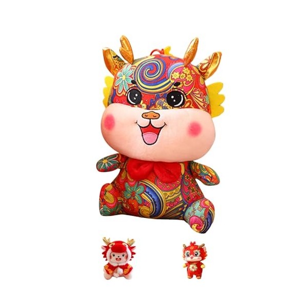 Lembeauty Peluche Dragon du Nouvel an Chinois 2024 | Poupée Animal en Peluche Dragon du Zodiaque Chinois | Cadeau danniversa