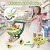 KalaDuck Chariot Course Enfant, Chariot Dépicerie de Supermarché Pliable 35 Pièces, Panier Dachat Amovible avec Accessoires