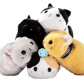 GIVBRO Trousse en peluche, motif chat de dessin animé, pochette de maquillage pour adolescent, étudiant, sac de rangement pou