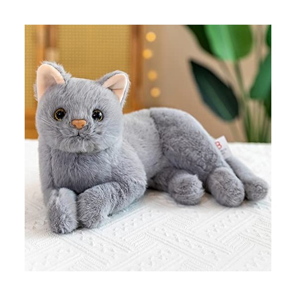 URFEDA Peluche Chat Réaliste, Animaux en Peluche De Chat Doux, Mignon Simulation en Peluche en Peluche Chats Jouets Chat Poup