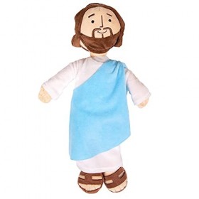 My Friend Jésus Poupée en peluche Christ Jouet religieux Animal Morris la Bête Jouet avec sourire, cadeau religieux blanc bl