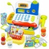 KalaDuck Jouet de Caisse Enregistreuse pour Enfants, Jouet de Comptage Calculatrice avec Microphone et Scanner pour Enfants, 