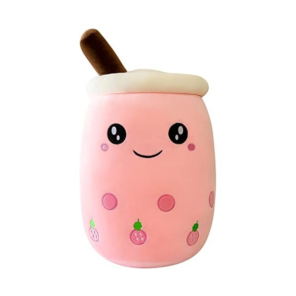 EHOTER Kawaii Boba Peluche Oreiller Boba Peluche Doux Réaliste 35 CM Bulle Perle Thé au Lait Étreignant Oreiller Bande Dessin