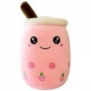 EHOTER Kawaii Boba Peluche Oreiller Boba Peluche Doux Réaliste 35 CM Bulle Perle Thé au Lait Étreignant Oreiller Bande Dessin