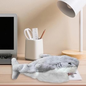 rockible Trousse à Crayons en Forme de Requin en Peluche, Trousse à cosmétiques créative avec Fermeture éclair, Pochette à Cr