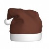 Bonnet de Noël en peluche marron clair pour adulte : convient pour les fêtes de Noël et du Nouvel An, doux, léger et tactile.