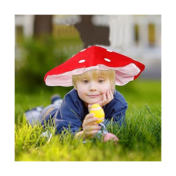 Costume en Peluche Chapeau Chapeau en Forme de Rouge en Peluche pour Enfants ou Adultes Décoration De Champignons