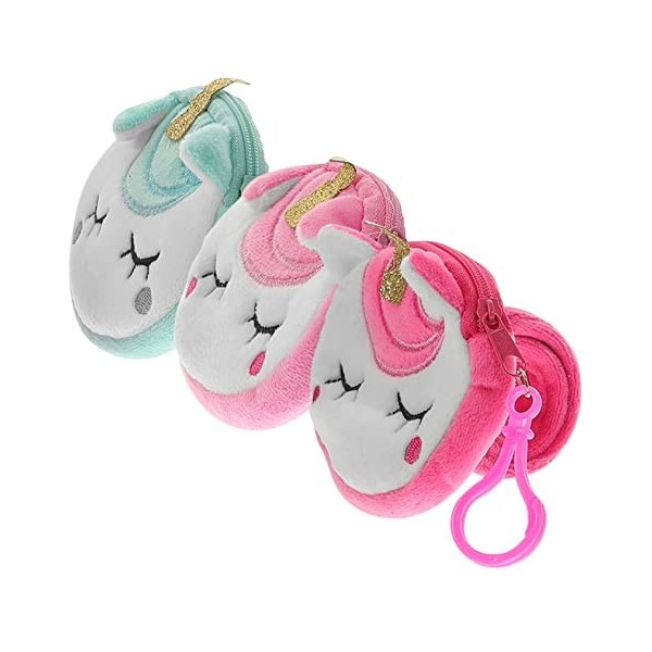 Totority 3 Pièces Porte-monnaie Licorne Bracelets En Peluche Animaux Bracelets De Claquement Danimaux En Peluche Bracelet Li