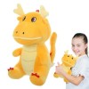 Hudhowks Année du Dragon Peluche - Poupée Dragon Chinois en Peluche Courte 2024 - Jouet de Dessin animé Dragon année, Doux po