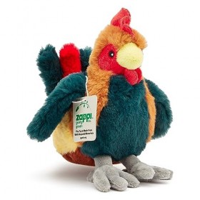 Zappi Co Peluche 100% recyclée, Coq 24 cm de Long Douce, câline, écologique Collection danimaux pour Nouveau-né Premier En