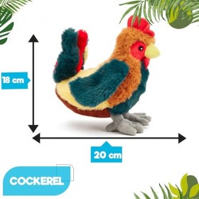 Zappi Co Peluche 100% recyclée, Coq 24 cm de Long Douce, câline, écologique Collection danimaux pour Nouveau-né Premier En